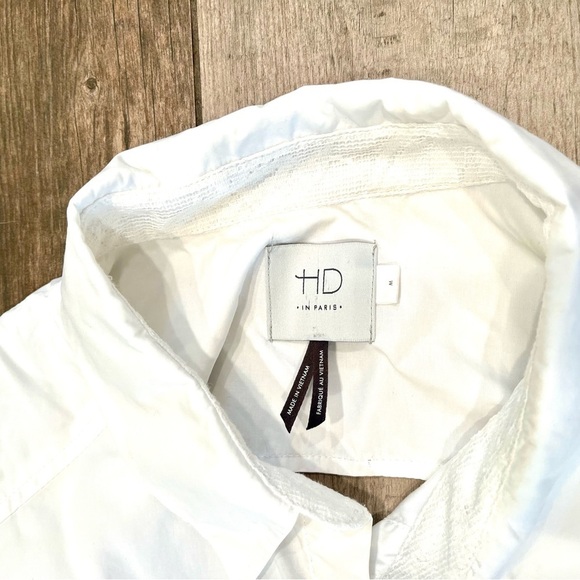 Anthropologie HD in Paris Shirt Swing Dress Size M White Mesh Lace - Picture 9 of 9